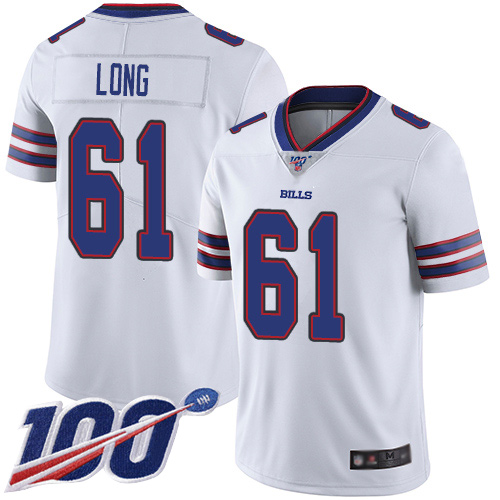 Men Buffalo Bills #61 Spencer Long White Vapor Untouchable Limited Player 100th Season NFL Jersey->buffalo bills->NFL Jersey